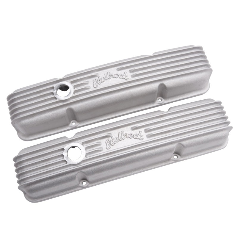 Edelbrock Valve Cover Classic Series Chevrolet 1959-1986 262-400 CI V8 w/ Breather Holes Satin