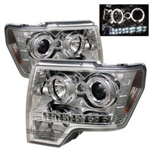 Load image into Gallery viewer, Spyder Ford F150 09-14 Projector Headlights Halogen Model- LED Halo LED Chrm PRO-YD-FF15009-HL-C