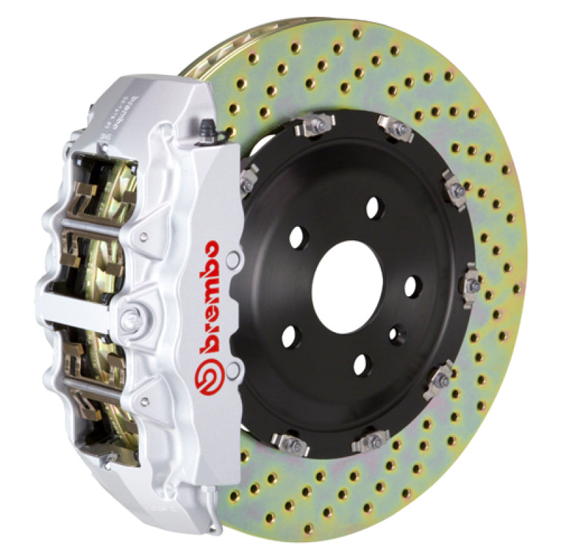 Brembo 03-08 SL500 Front GT BBK 8 Piston Cast 380x34 2pc Rotor Drilled-Silver