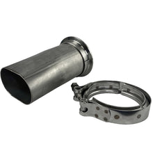 Load image into Gallery viewer, Granatelli 3in Round to 3in Oval Exhaust Pipe Adapter w/V-Band Connection