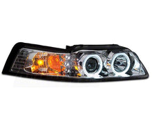 Load image into Gallery viewer, Raxiom 13-14 Ford Mustang LED Halo Projector Headlights- Black Housing (Clear Lens)