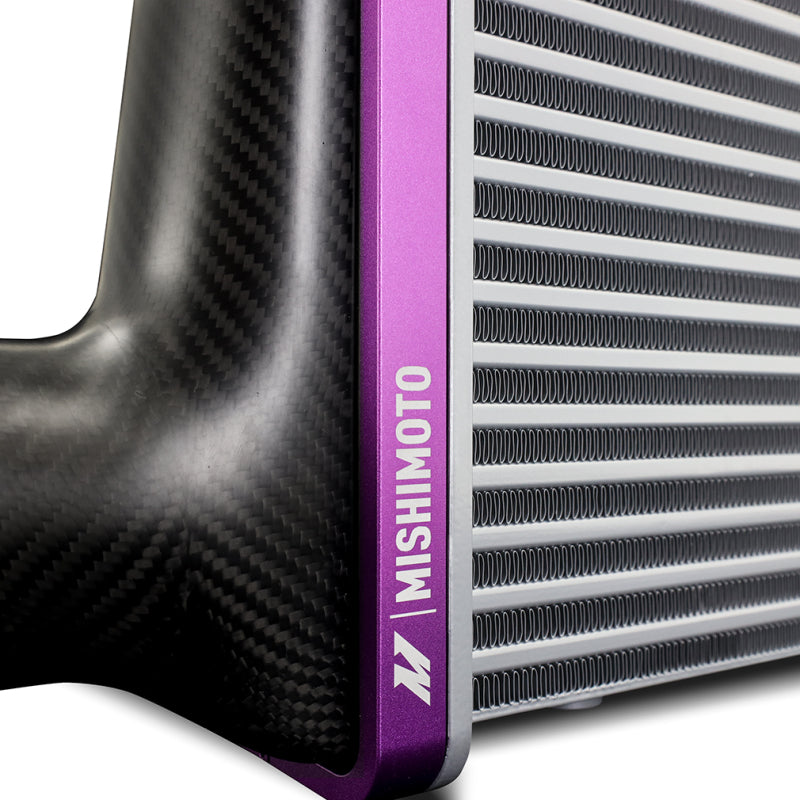 Mishimoto Universal Carbon Fiber Intercooler - Gloss Tanks - 600mm Gold Core - S-Flow - BL V-Band