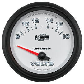 Autometer Phantom II 2-5/8in 18V Electric Voltmeter Gauge