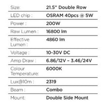 Load image into Gallery viewer, Go Rhino Xplor Blackout Series Dbl Row LED Light Bar (Side/Track Mount) 21.5in. - Blk