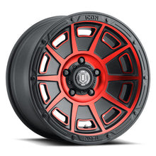 Load image into Gallery viewer, ICON Victory 17x8.5 6x135 6mm Offset 5in BS Satin Black w/Red Tint Wheel