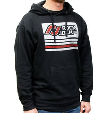 Load image into Gallery viewer, RockJock Hoodie Sweatshirt w/ Distressed Logo Black Youth Small Print on Front