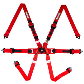 RaceQuip Red FIA 6pt Pull Up Lap FHR Formula Sub