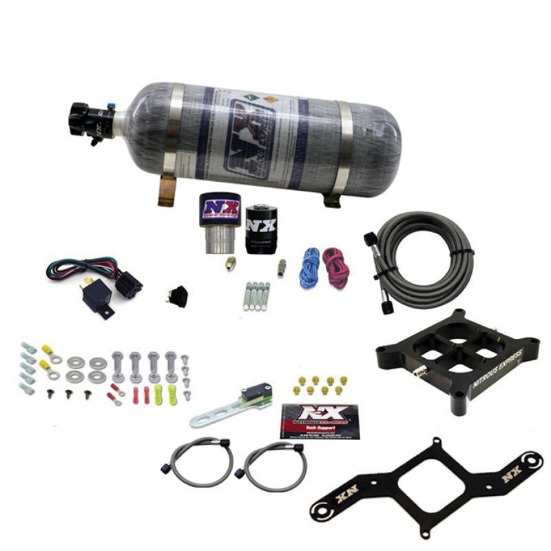 Nitrous Express Single Entry Crossbar RNC .178 4150 Flange Nitrous Kit (250-650HP) w/Compsite Bottle