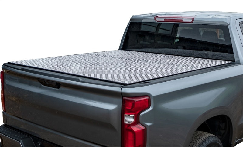 Access LOMAX Folding Hard Cover 19+ Chevy/GMC Full Size 1500 5ft 8in (w/CarbonPro) Diamond Plate