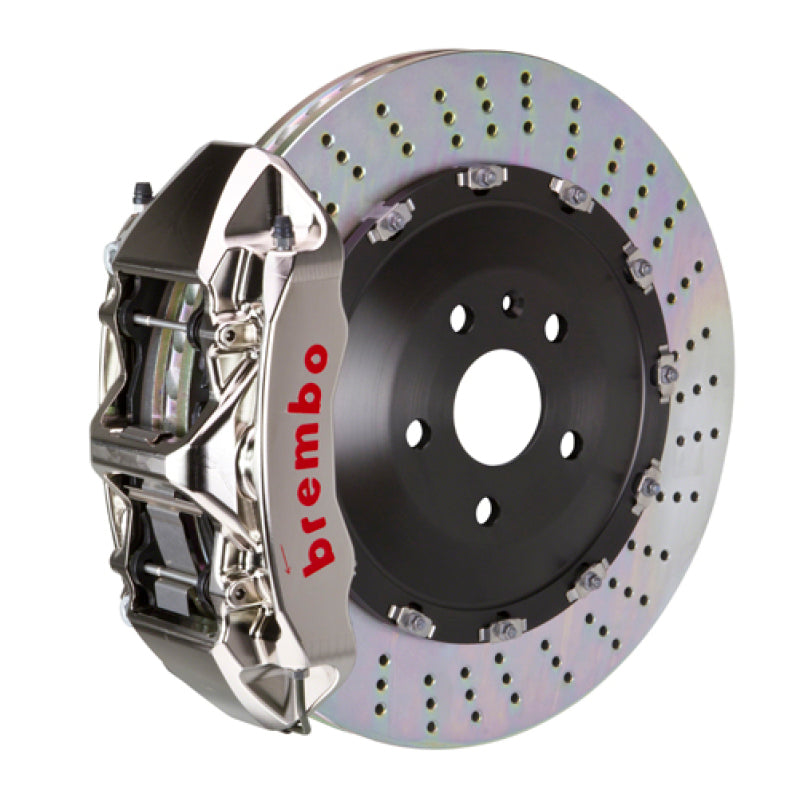 Brembo 06-11 ML63 (W164) Front GTR BBK 6 Piston Billet405x34 2pc Rotor Drilled- Nickel Plated