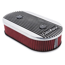 Load image into Gallery viewer, Edelbrock Air Cleaner Elite II Oval Dual-Quad Carbs 2 5In Red Element Polished