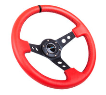 Load image into Gallery viewer, NRG Reinforced Steering Wheel (350mm / 3in. Deep) Red Suede w/Blk Circle Cutout Spokes