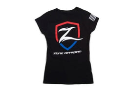 Zone Offroad Black Premium Cotton T-Shirt w/ Patriotic Zone Logos - Womens - 2XL