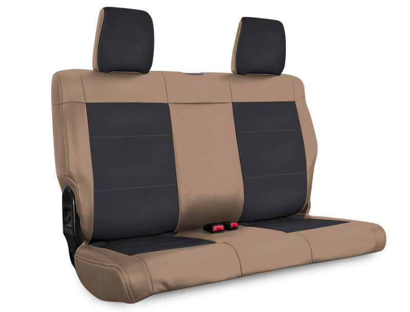 PRP 07-10 Jeep Wrangler JK Rear Seat Covers/2 door - Black/Tan