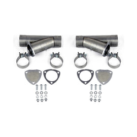 Granatelli 3.0in Aluminized Mild Steel Manual Dual Exhaust Cutout w/Slip Fit & Band Clamps