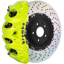 Load image into Gallery viewer, Brembo 15-19 Golf R Front GT BBK 6 Piston Cast 380x34 2pc Rotor Drilled- Fluo. Yellow