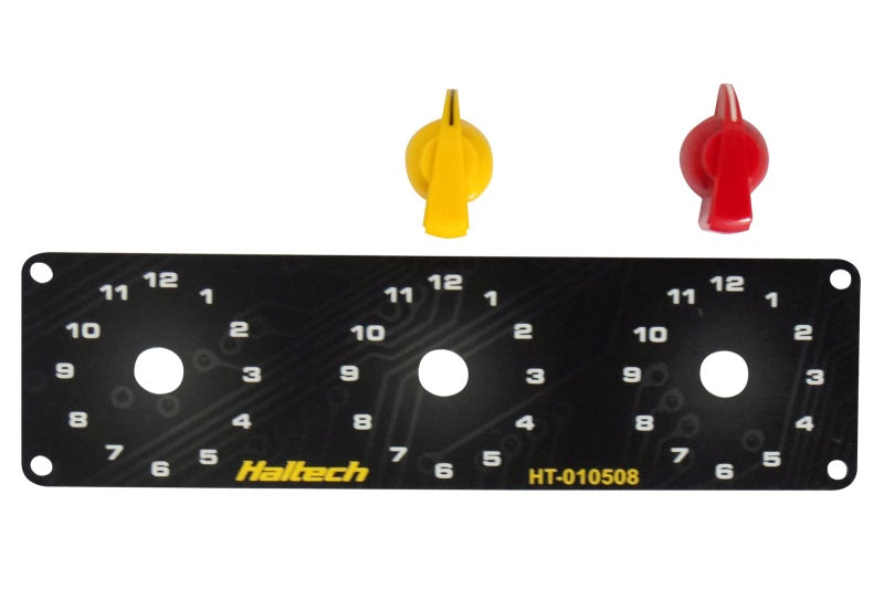 Haltech Triple Switch Panel Kit w/Yellow & Red Knobs