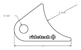 Ridetech Large Rear Axle Tab for Tri Link No Powdercoat