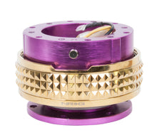 Load image into Gallery viewer, NRG Quick Release Kit - Pyramid Edition - Purple Body / Chrome Gold Pyramid Ring