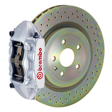 Load image into Gallery viewer, Brembo 10-15 Camaro V6 Rear GT BBK 4 Piston Cast 365x28 1pc Rotor Drilled-Silver