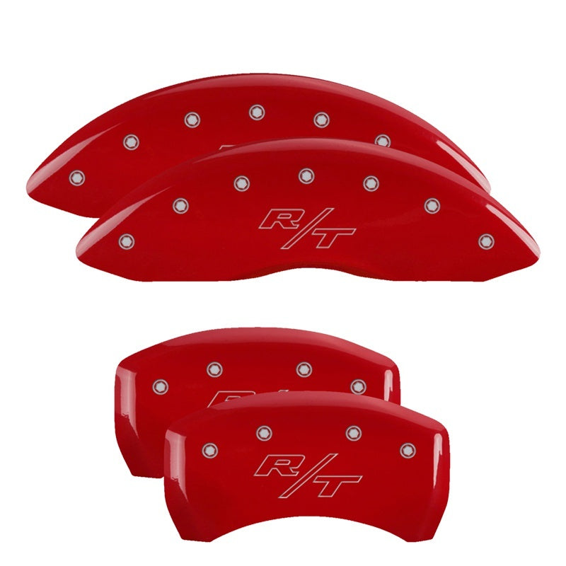 MGP 4 Caliper Covers Engraved Front & Rear Vintage Style/RT Red finish silver ch