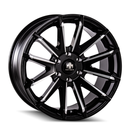 Mayhem 8109 Crossfire 22x9.5 / 5x150 BP / 25mm Offset / 110mm Hub Black w/ Milled Spokes Wheel