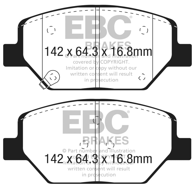 EBC 2016+ Buick Envision 2.0L Turbo Greenstuff Front Brake Pads