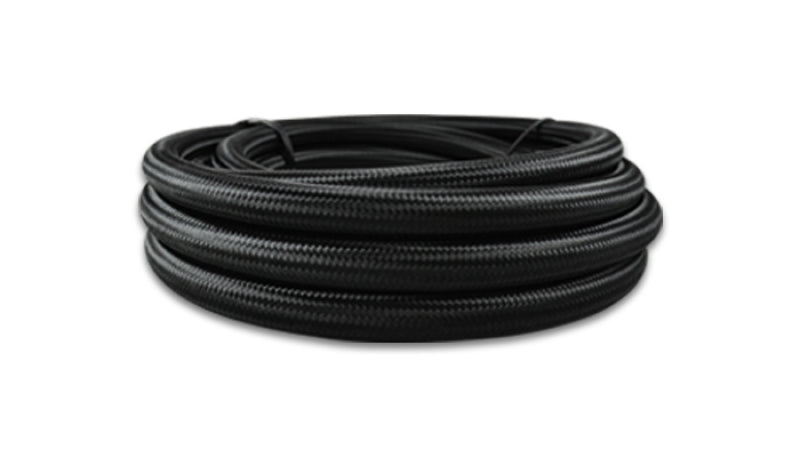 Vibrant -6 AN Black Nylon Braided Flex Hose (5 foot roll)