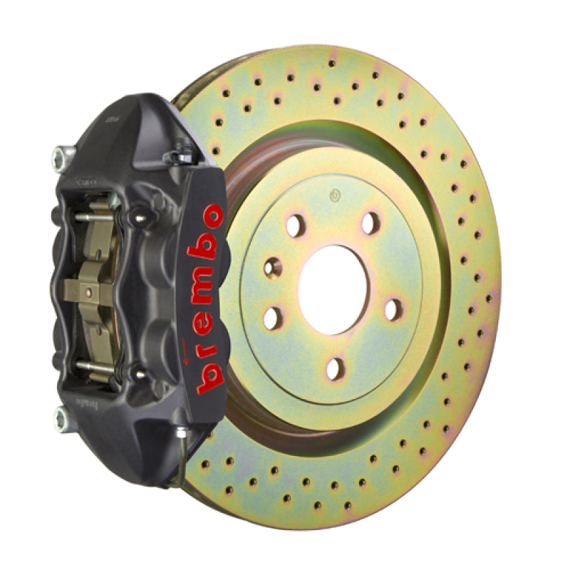 Brembo SS Rear GTS BBK 4 Piston Cast 365x28 1pc Rotor Drilled-Black HA