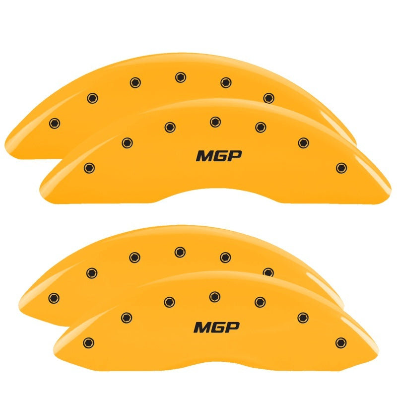 MGP 4 Caliper Covers Engraved Front & Rear MGP Yellow finish black ch