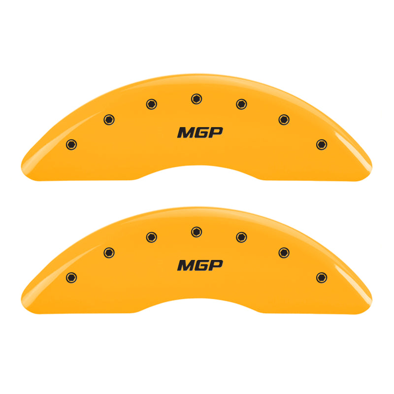 MGP 4 Caliper Covers Engraved Front & Rear MGP Yellow finish black ch