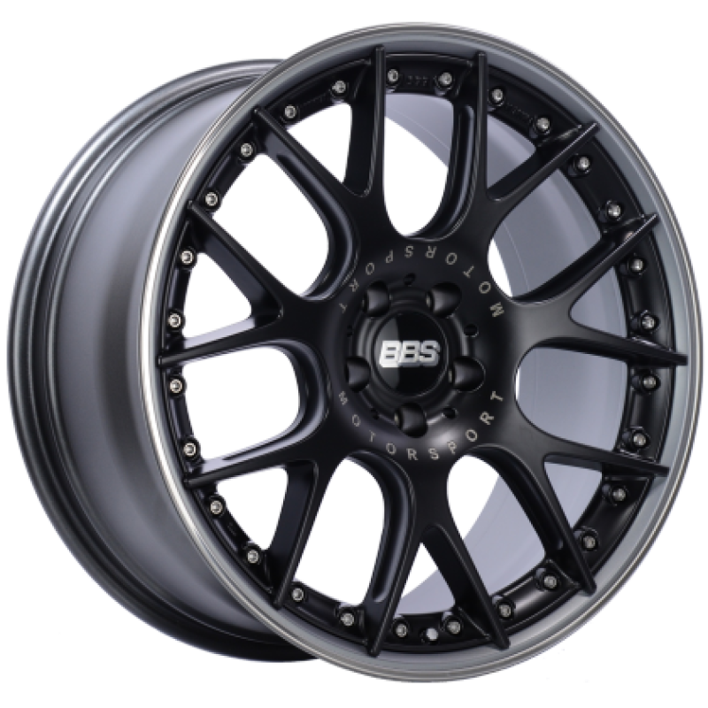 BBS CH-RII 20x9 5x130 ET48 CB71.6 Satin Black Center Platinum Lip Stainless Rim Protector Wheel