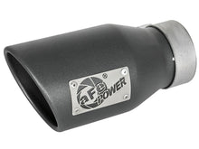 Load image into Gallery viewer, aFe MACH Force-Xp 3in 304 SS Metallic Black Exhaust Tip 3in In x 4-1/2in Out x 9in L Bolt-On Left