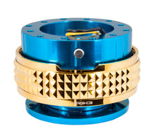 Load image into Gallery viewer, NRG Quick Release Kit - Pyramid Edition - Blue Body / Chrome Gold Pyramid Ring