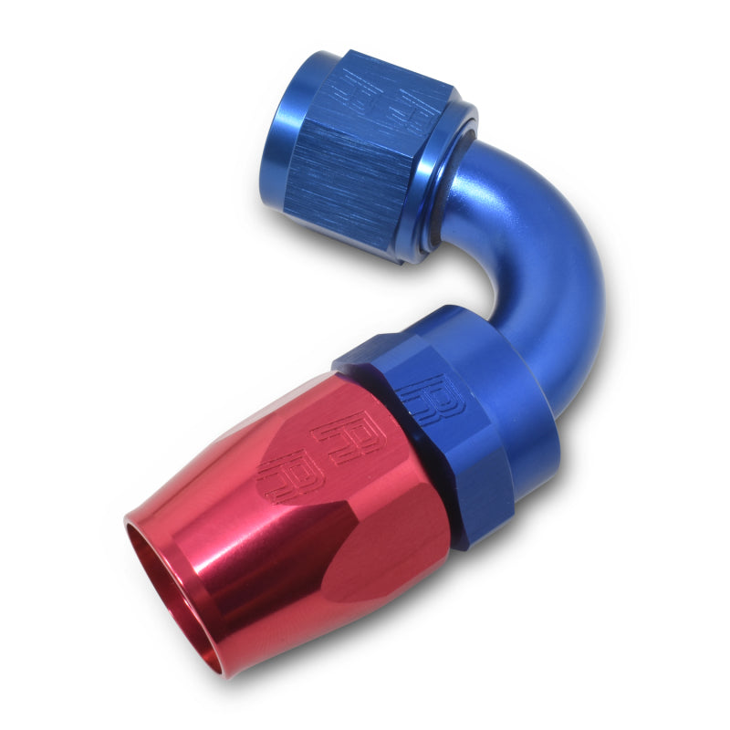 Russell Performance -16 AN Red/Blue 120 Degree Full Flow Swivel Hose End (With 1-1/2in Radius)