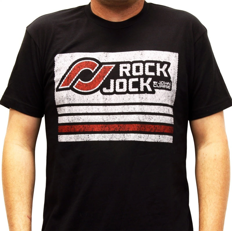 RockJock T-Shirt w/ Distressed Logo Black XL Print on the Front