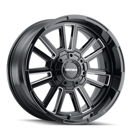 Mayhem 8115 Apollo 20x9 / 5x127 BP / 0mm Offset / 87.1mm Hub Black w/ Milled Spokes Wheel