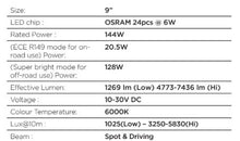 Load image into Gallery viewer, Go Rhino Xplor Blackout Series Maxline LED Hi/Low Beam w/Multi DRL (Surface Mount) 9in. - Blk