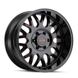 Mayhem 8110 Tripwire 20x9 / 8x170 BP / 18mm Offset / 130.8mm Hub Black w/ Prism Red Wheel