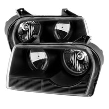 Load image into Gallery viewer, Xtune Chrysler 300 05-08 Halogen Non-Projection Style Only Crystal Headlights Black HD-JH-C305-HA-BK