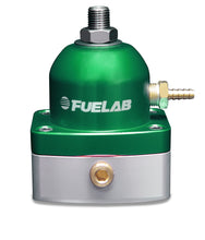 Load image into Gallery viewer, Fuelab 545 EFI Adjustable Mini FPR In-Line 25-90 PSI (1) -6AN In (1) -6AN Return - Green