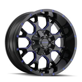 Mayhem 8015 Warrior 20x9 / 8x165.1 BP / 0mm Offset / 130.8mm Hub Black w/ Prism Blue Wheel