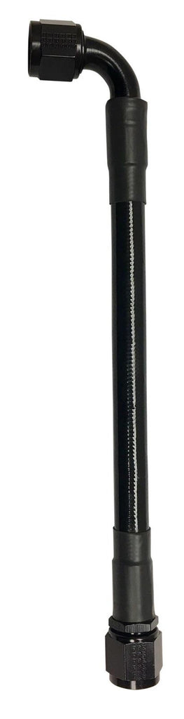 Fragola -8AN Ext Black PTFE Hose Assembly Straight x 90 Degree 72in