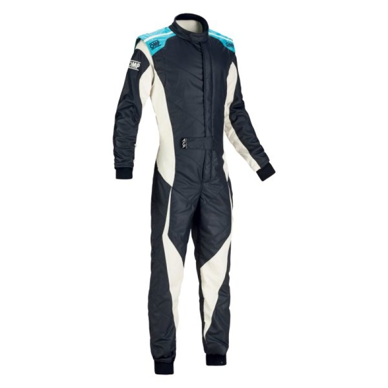 OMP Tecnica Evo Overall My21 Navy/Cyan - Size 58 (Fia 8856-2018)