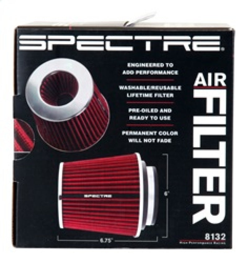 Spectre Adjustable Conical Air Filter 5-1/2in. Tall (Fits 3in. / 3-1/2in. / 4in. Tubes) - Red