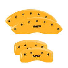 Load image into Gallery viewer, MGP 4 Caliper Covers Engraved Front &amp; Rear MGP Yellow Finish Black Char 2001 Chevrolet Corvette