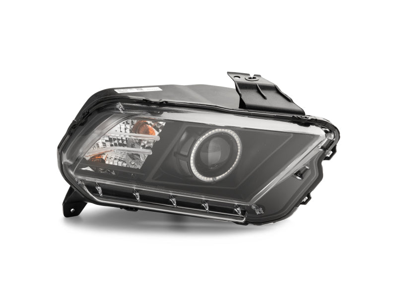 Raxiom 13-14 Ford Mustang LED Halo Projector Headlights- Black Housing (Clear Lens)