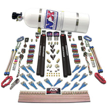 Load image into Gallery viewer, Nitrous Express Shark Dual Stage/Gas/Rails 16 Nozzles Nitrous Kit (200-1200HP) w/15lb Bottle