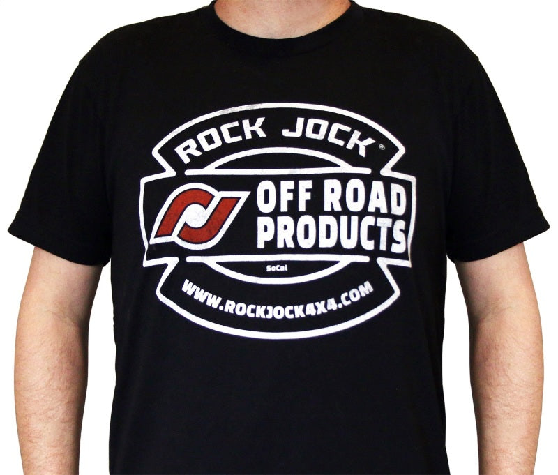 RockJock T-Shirt w/ Vintage Logo Black Large Print on the Front