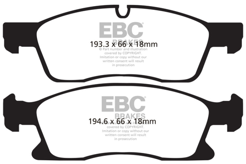 EBC 11+ Dodge Durango 3.6 Ultimax2 Front Brake Pads